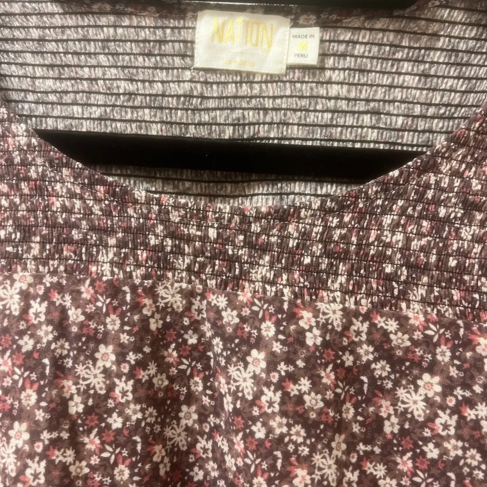 NATION LTD floral pima cotton size medium - Picture 5 of 6